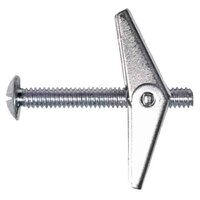 TBM3166 3/16"-24 X 6" (#10-24) Mushroom Head, Slotted, Toggle Bolt, Zinc