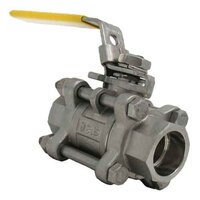 BV3TC03SW 3" Ball Valve, Socket Weld, 3 Piece, Full Port, 1000#, WOG, RTFE Seats, 316 Stainless