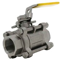 BV114TC03TH 1-1/4" Ball Valve, Threaded, 3 Piece, Full Port, 1000#, WOG, RTFE Seats, 316 Stainless