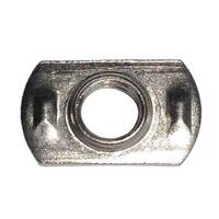 WLDNSTL024C000PL 3/8"-16 Weld Nut, Double Tab, Carbon Steel, Plain