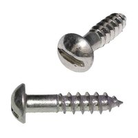 #10 X 3" Round Head, Slotted, Wood Screw, 18-8 Stainless